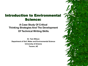 Introduction to Environmental Science: