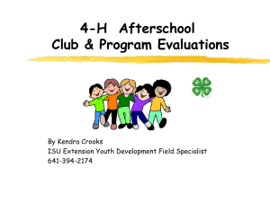4-H After-School Club & Program Evaluation