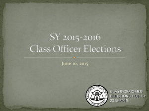 SY 2015-2016 Class Officer Elections