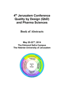 3rd Jerusalem Conference on Quality and harma Sciences The