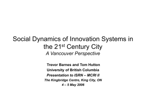 Social Dynamics of Innovation Systems in the 21st Century