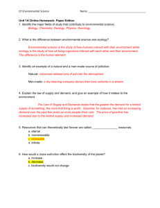 CP Environmental Science Name: Unit 1A Online Homework