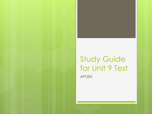 Study Guide for Unit 9 Test