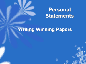 College Personal Statement Powerpoint