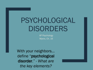 Psychological Disorders - DSM