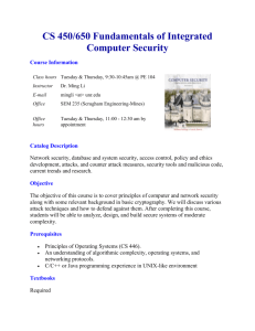 CS 450/650 Fundamentals of Integrated Computer Security (Fall 2015)