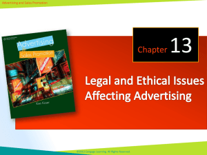 Legal and Ethical Issues Affecting Advertising