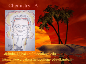 Chemistry 2a - Bakersfield College