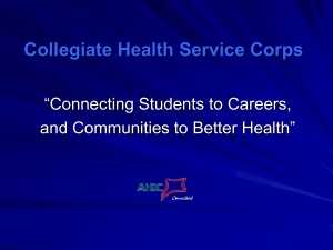 Collegiate Health Service Corps - ahec