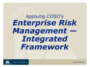 Applying COSO's Enterprise Risk Management — Integrated