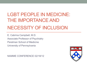 LGBT People in medicine: the importance and necessiTy of inclusIon