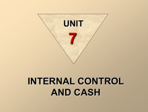 Internal Control and Cash.