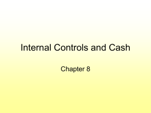 Internal Controls and Cash