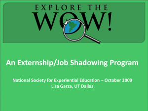 Explore the WOW! - National Society For Experiential Education