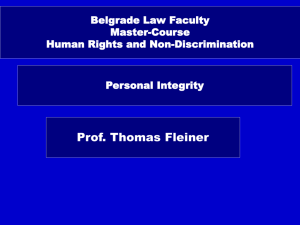 Belgrade Law Faculty Master-Course Human Rights and Non