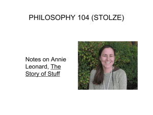 Notes on Annie Leonard, The Story of Stuff