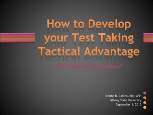 How to Develop Your Test Taking Tactical Advantage