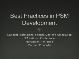 View PowerPoint - National Professional Science Master's Association