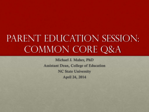 Parent education session: Common core Q&A