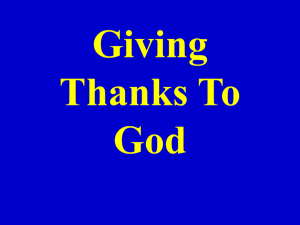 Giving Thanks To God - Braggs Church of Christ