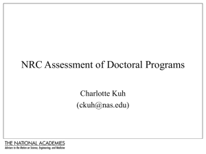 Proposed NRC Assessment of Doctoral Programs