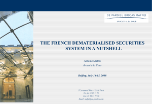 the french dematerialised securities system in a nutshell