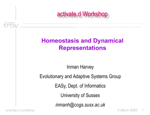Homeostsasis and Dynamical Representations