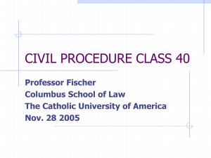 civil procedure class 10 - Catholic University of America