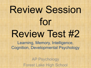 Review Session for Review Test #1