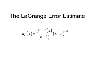 Proof of the Lagrange Error Estimate