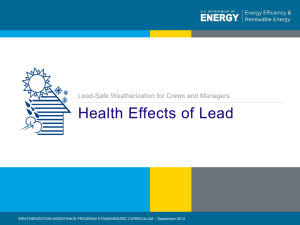 Health Effects of Lead - Weatherization Assistance Program