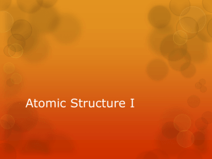 Atomic Structure I - Gallatin County Schools