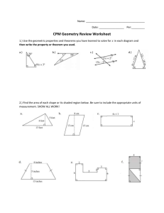 CPM Geometry Review Worksheet