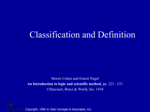 Classification and Definition