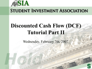 Discounted Cash Flow (DCF) Tutorial Part II