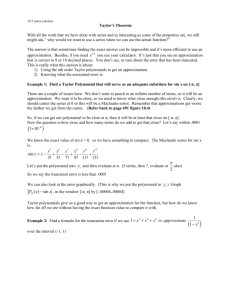 10.3 notes calculus Taylor's Theorem