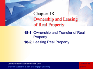 CHAPTER 17 Ownership and Leasing of Real Property
