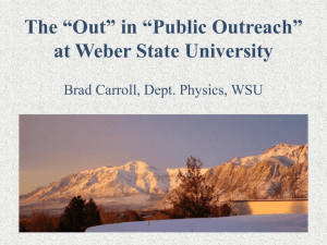 The “Out” in “Public Outreach” at Weber State University