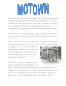 MOTOWN As an irresistible force of social and cultural change
