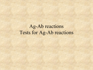 Nature of Ag/Ab Reactions