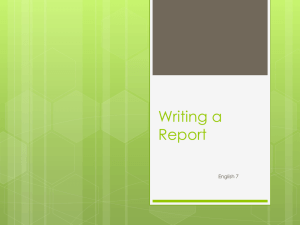 Writing a Report (2)