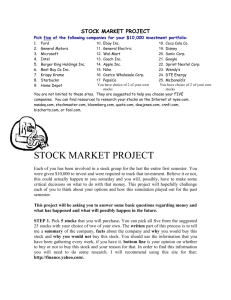 Stock Market Project Packet