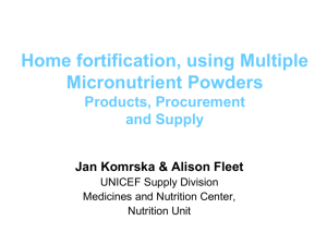 Supply of Micronutrient Powder - HF-TAG