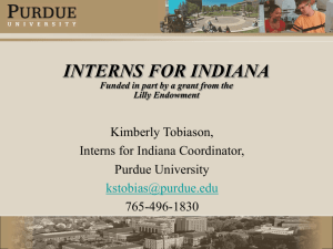 INTERNS FOR INDIANA Funded in part by a