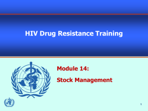 HIV Drug Resistance Training Module 14: Stock Management