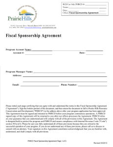 Fiscal Sponsorship Agreement