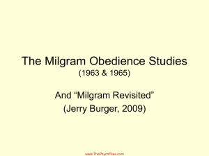 The Milgram Obedience Study