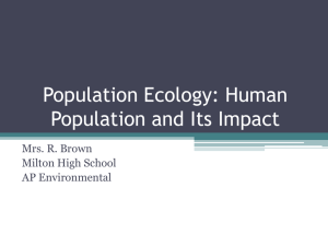Population Ecology: Human Population and Its Impact