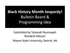 Black History Month Jeopardy! Bulletin Board