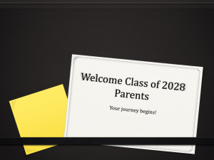 Welcome Parents of the class of 2026